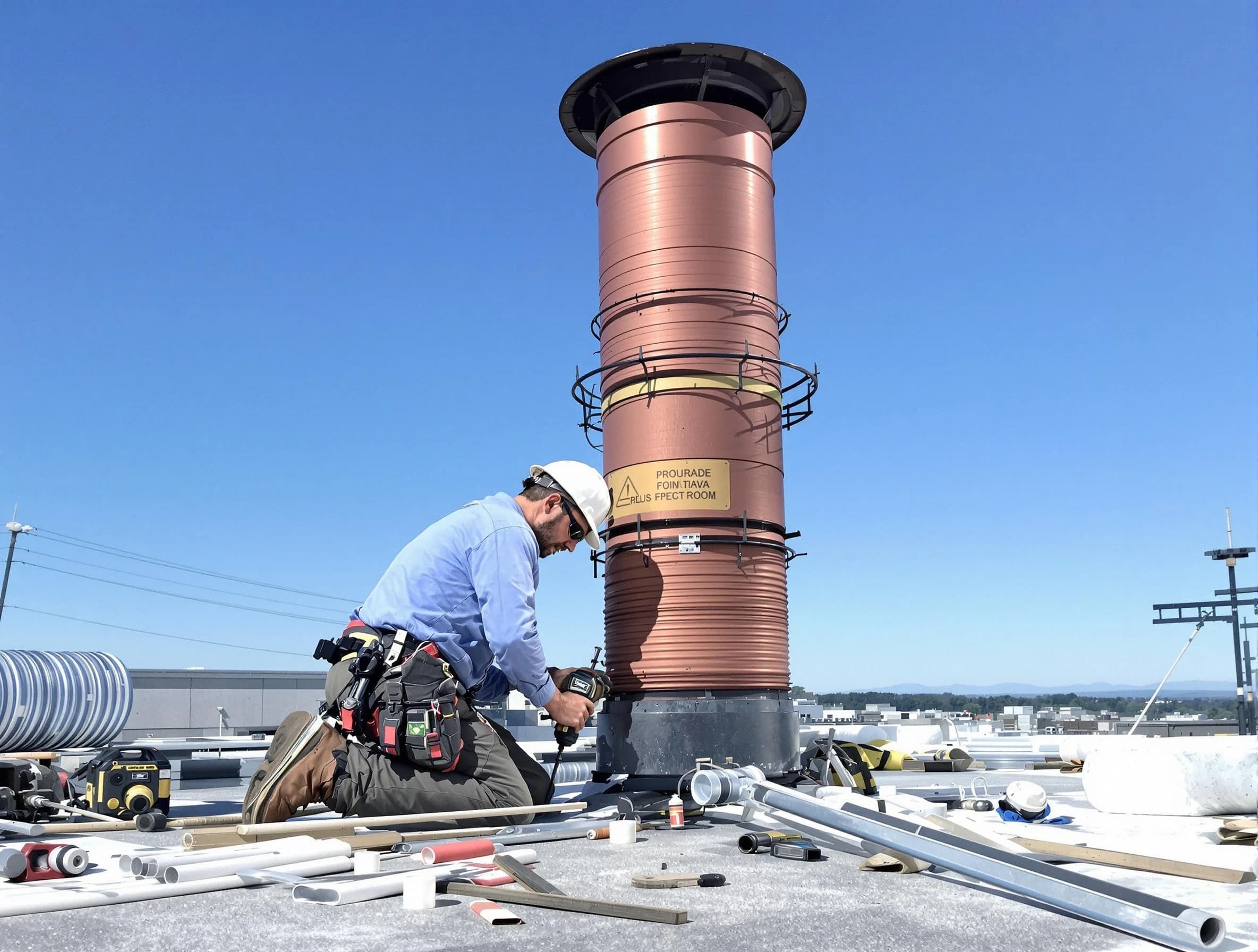 Installed chimney liner by Ramapo Chimney Sweep in Ramapo, NY