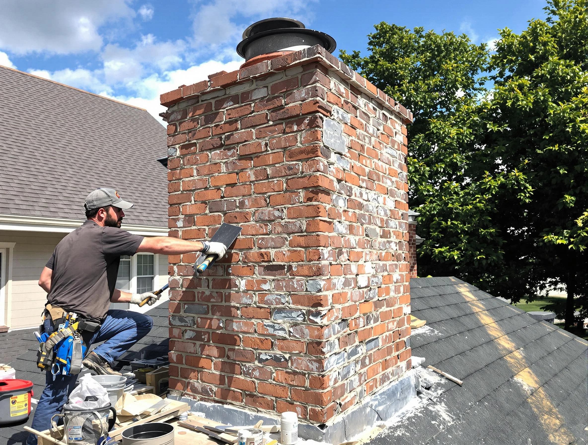 Completed chimney rebuild by Ramapo Chimney Sweep in Ramapo, NY