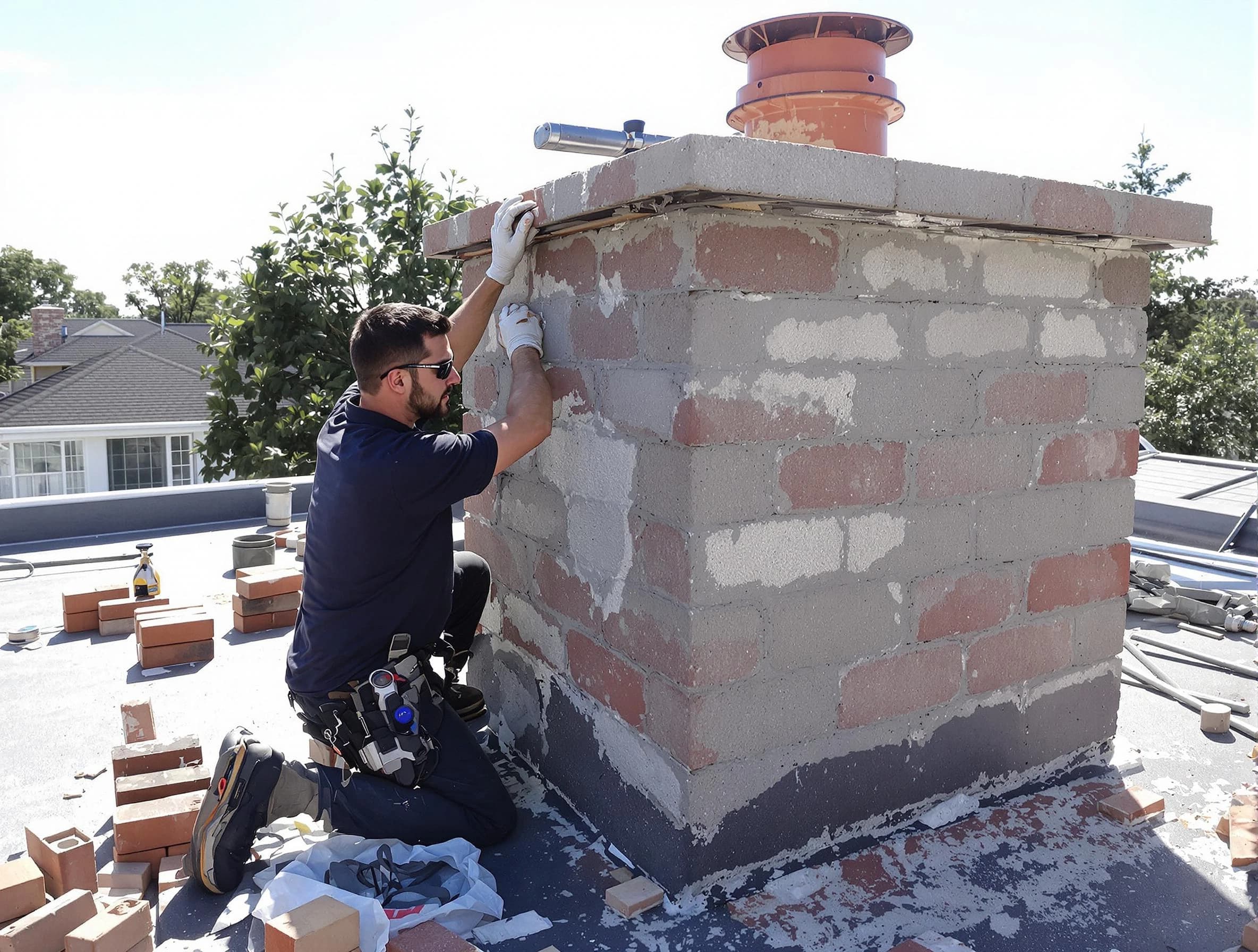 Advanced chimney repair process by Ramapo Chimney Sweep in Ramapo, NY