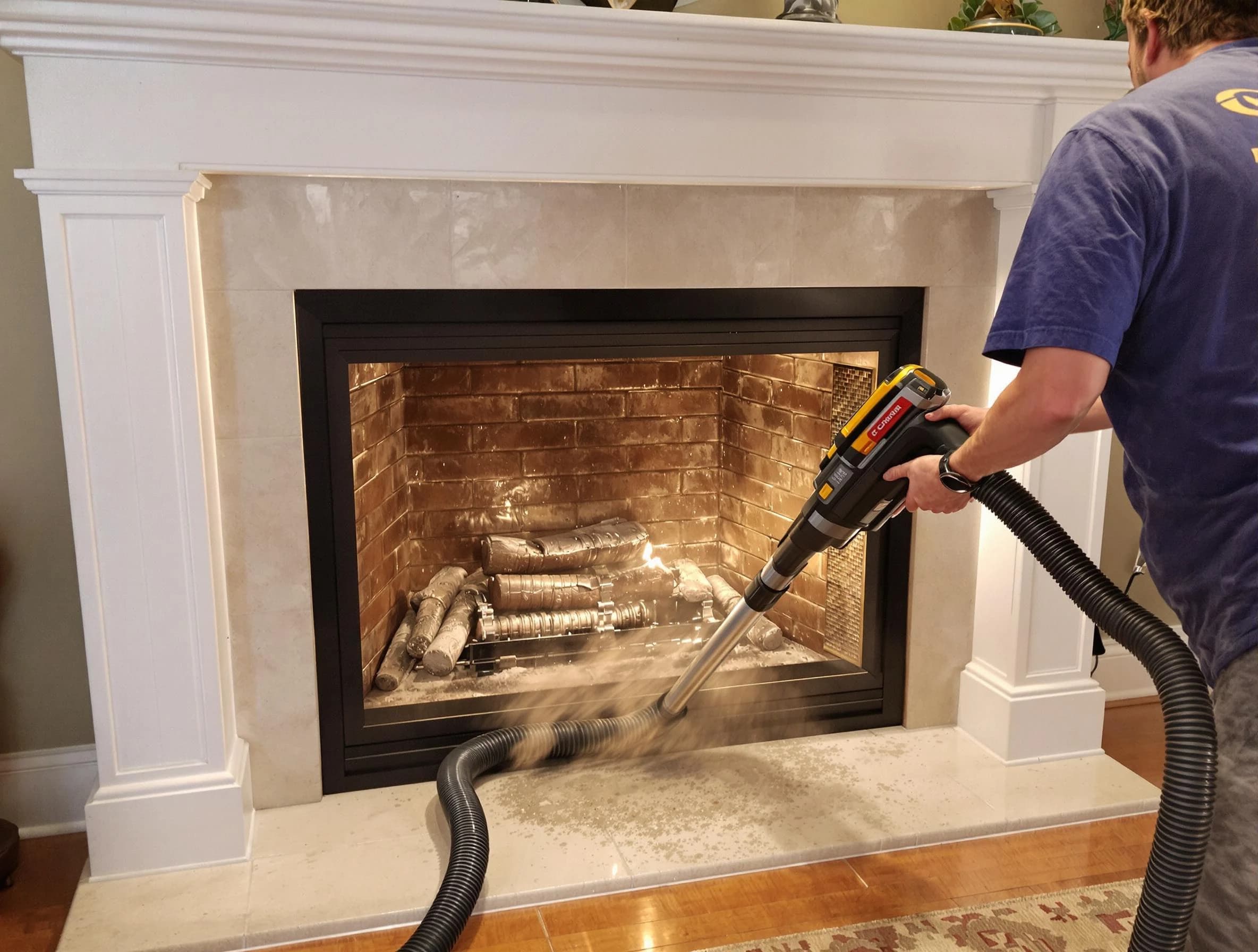 Fireplace cleaning performed by Ramapo Chimney Sweep in Ramapo, NY
