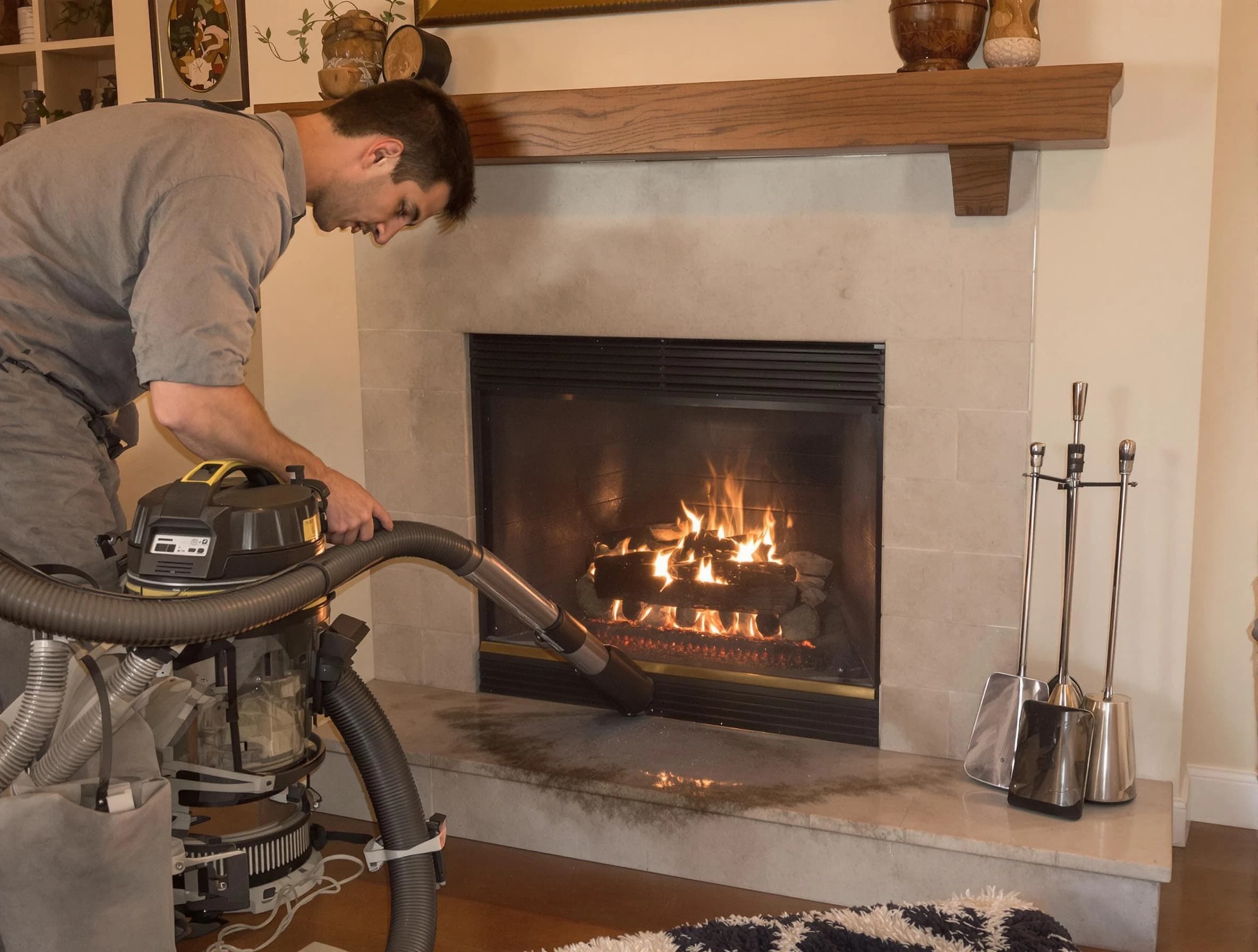 Routine fireplace upkeep by Ramapo Chimney Sweep in Ramapo, NY