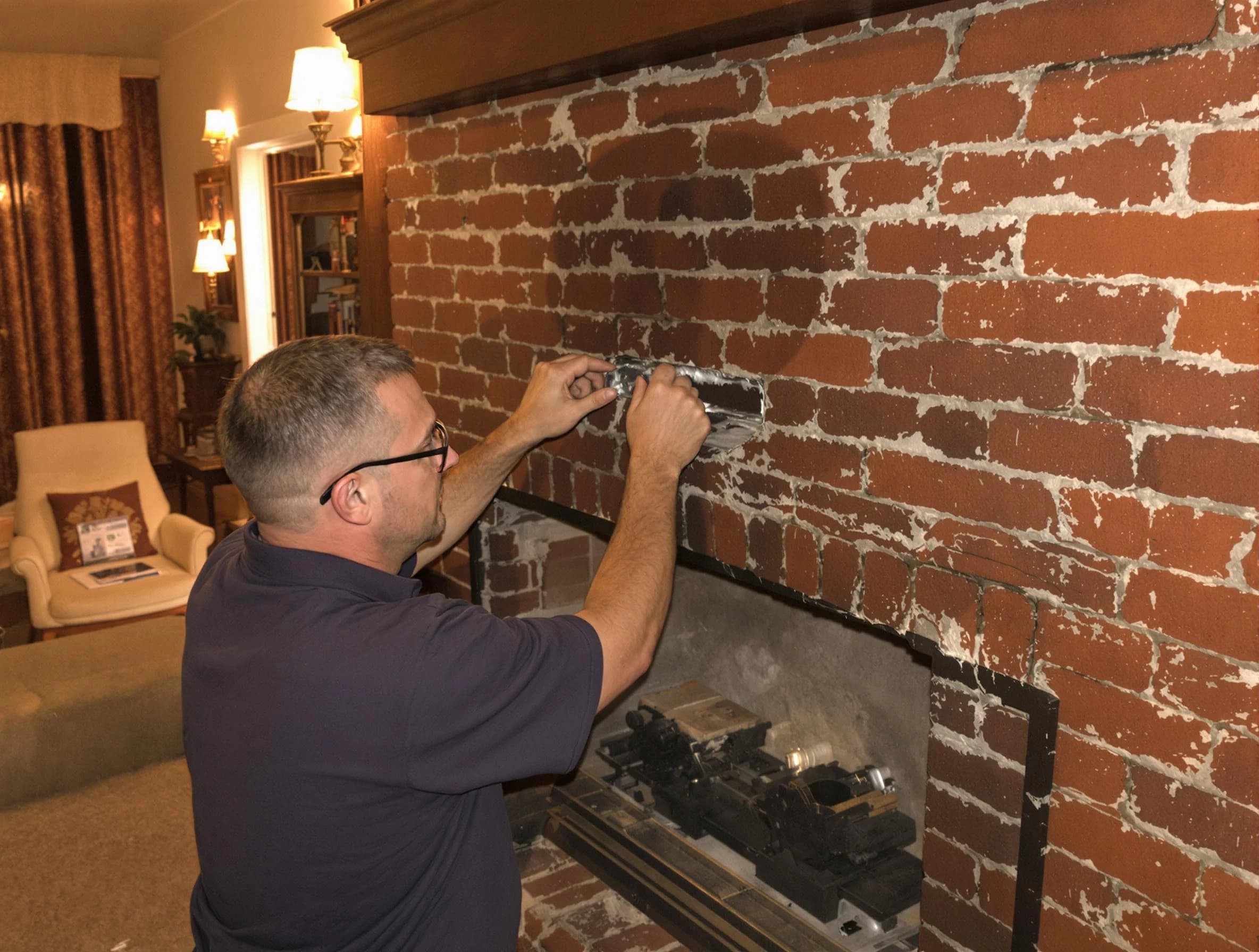 Ramapo Chimney Sweep expert fixing a fireplace in Ramapo, NY