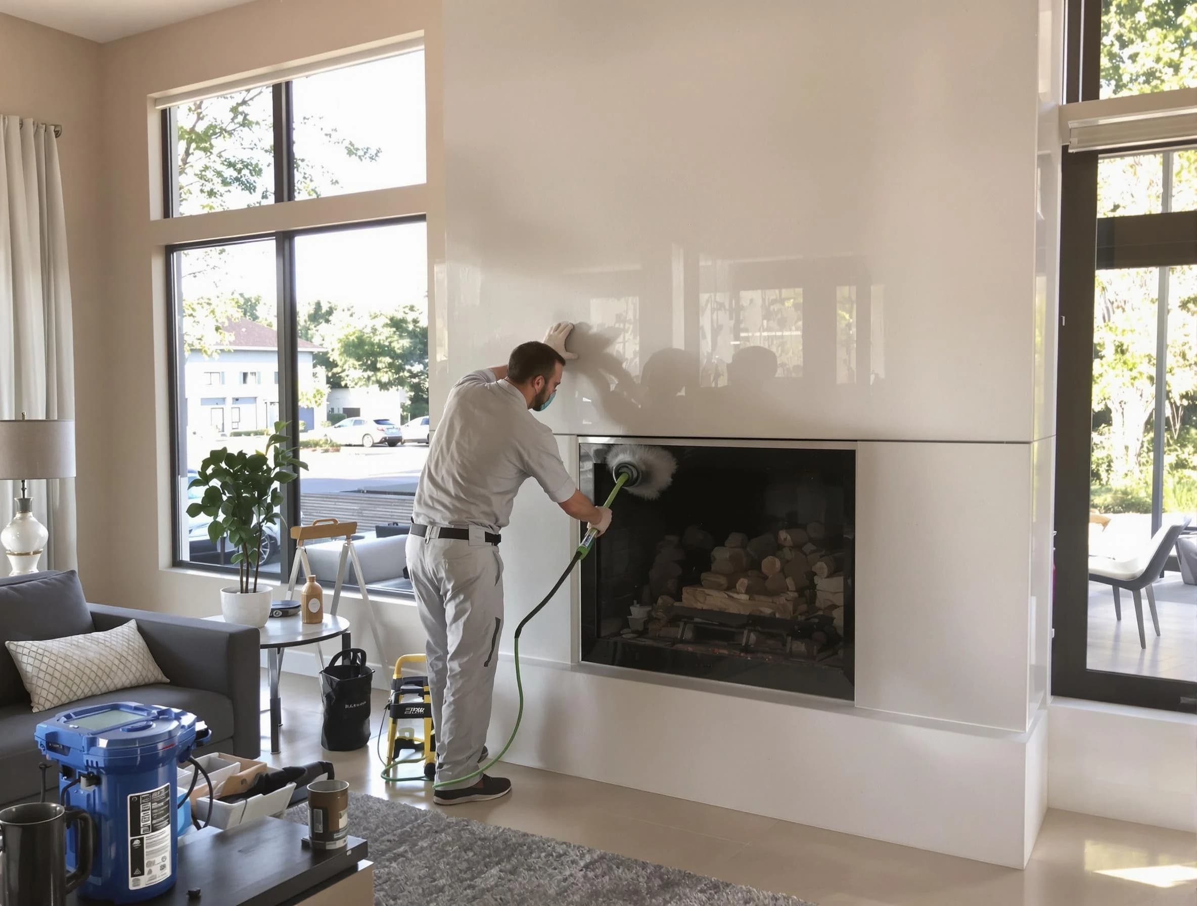 Ramapo Chimney Sweep performing thorough soot removal in Ramapo, NY