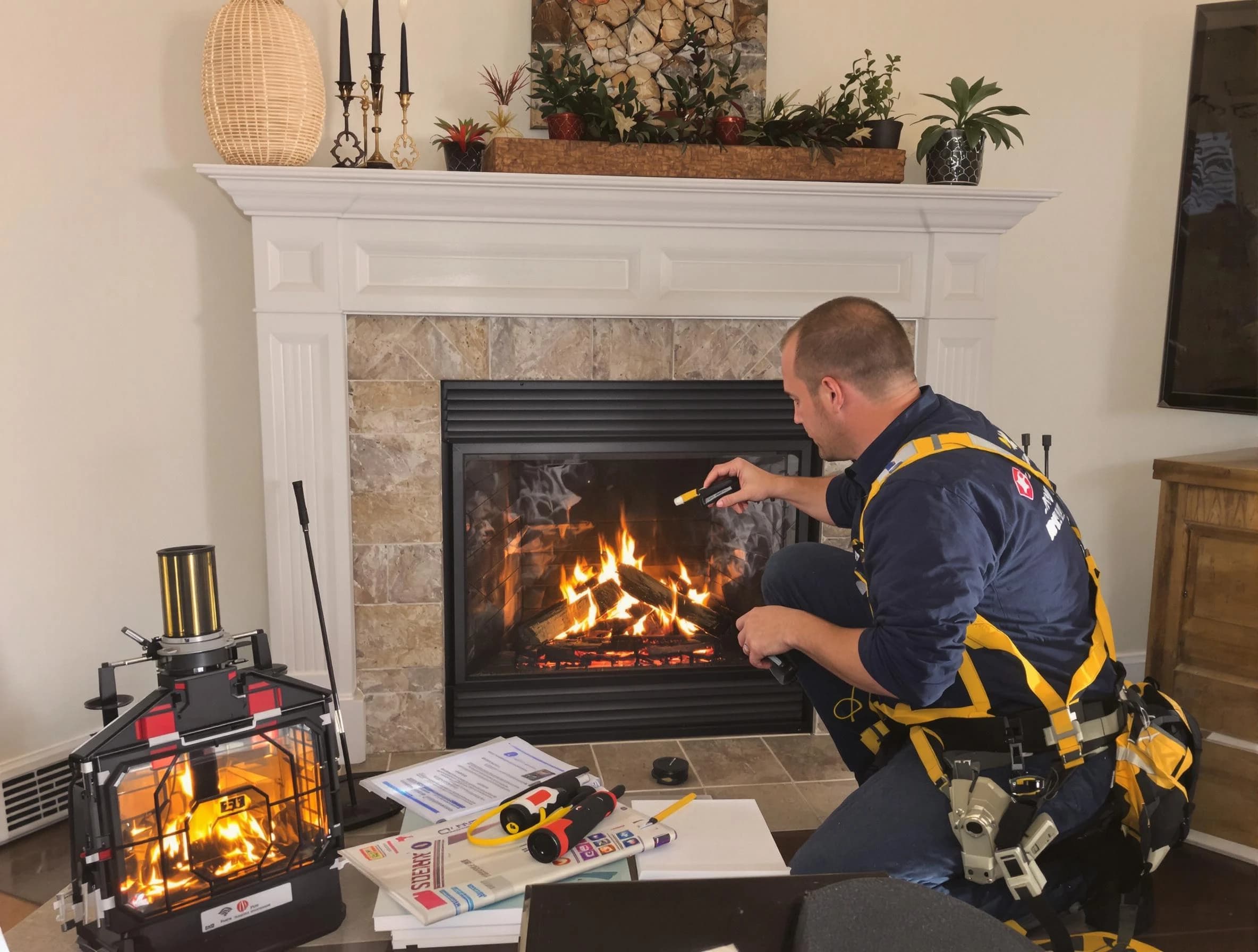 Safety-focused fireplace inspection by Ramapo Chimney Sweep in Ramapo, NY