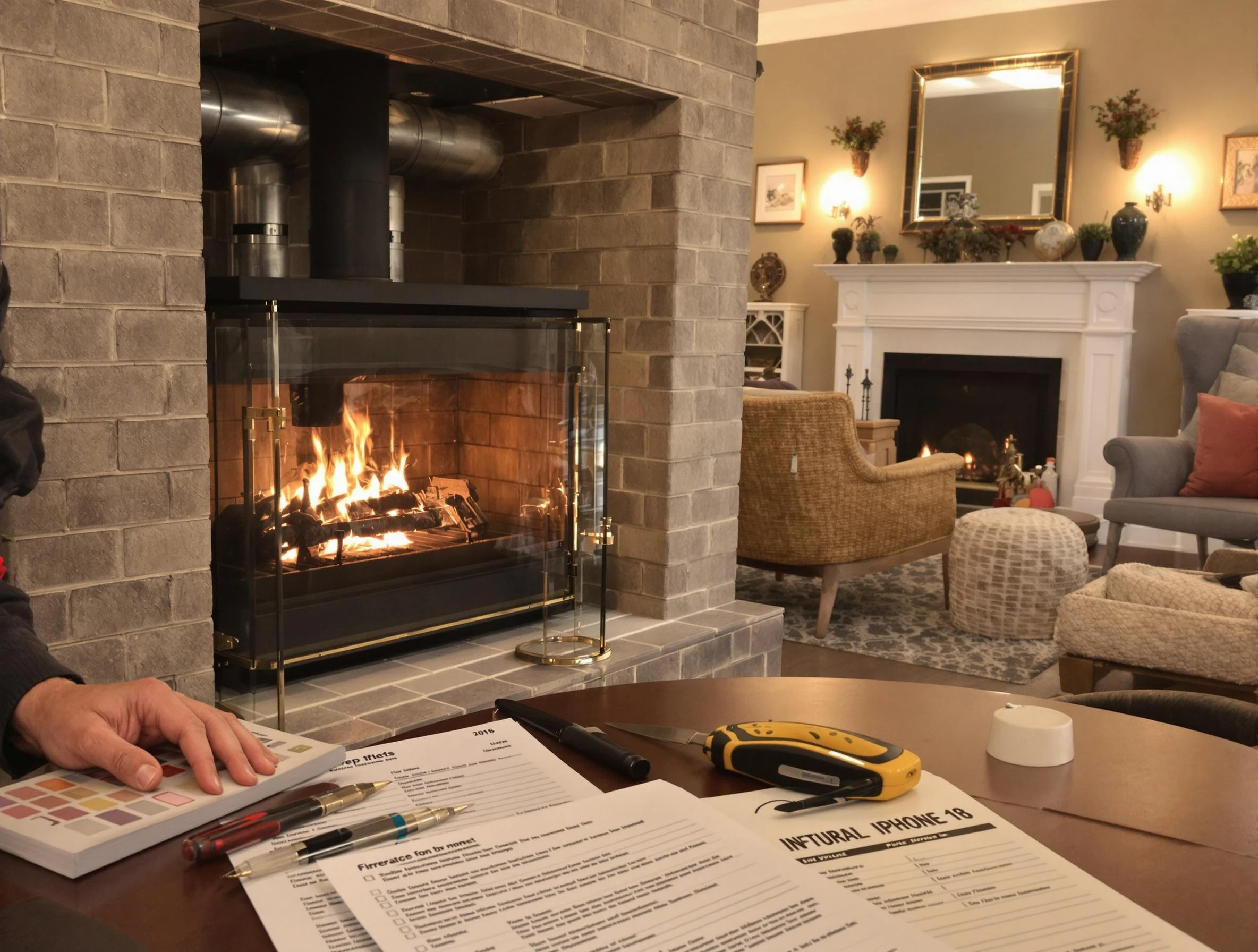 Ramapo Chimney Sweep verifying fireplace safety measures in Ramapo, NY